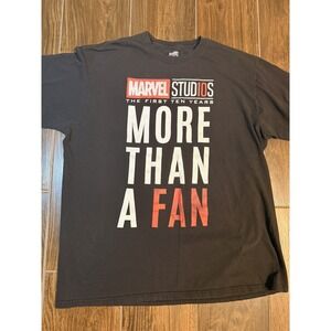 Marvel Studios 10 Years More Than A Fan T-Shirt Men's 2XL Black Graphic Tee